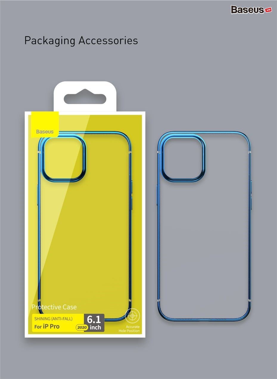 Ốp lưng Silicone dẽo trong suốt viền si màu Baseus Shining Case cho iPhone 12 mini / iPhone 12 / iPhone 12 Pro / iPhone 12 Promax_Hàng Nhập Khẩu