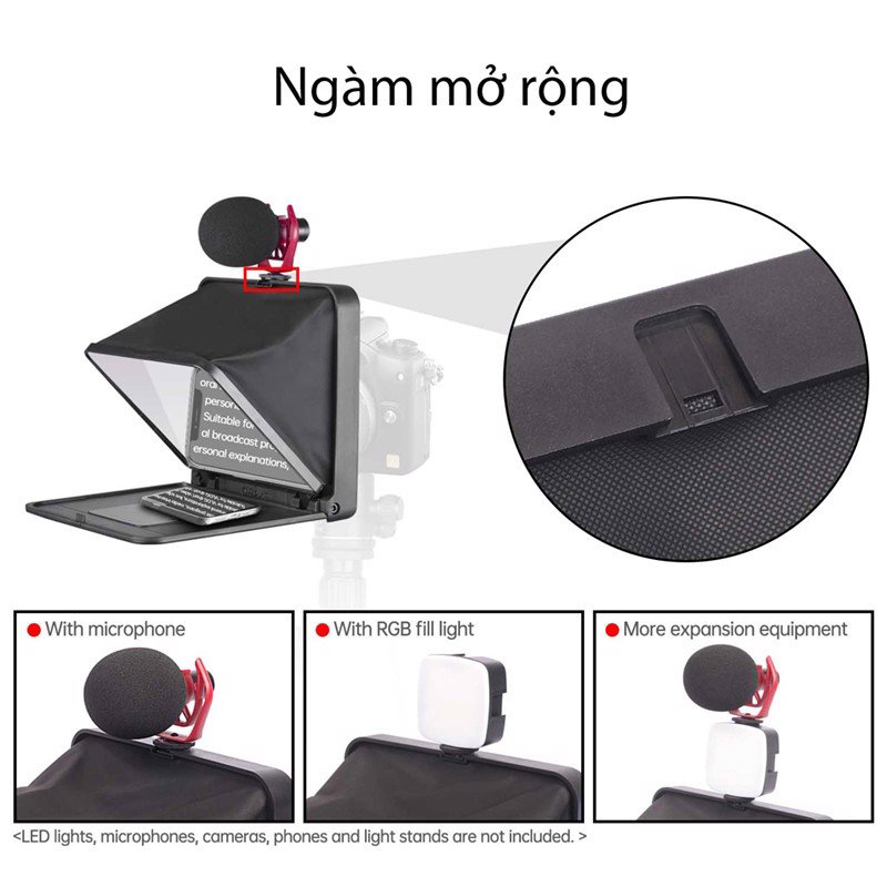 Lensgo Teleprompter TC7 - Máy Nhắc Chữ Mini Cho Biên Tập Viên, MC Truyền Hình, Kích Thước Nhỏ Gọn, Dùng Cho Điện Thoại, Máy Ảnh - Hàng Chính Hãng