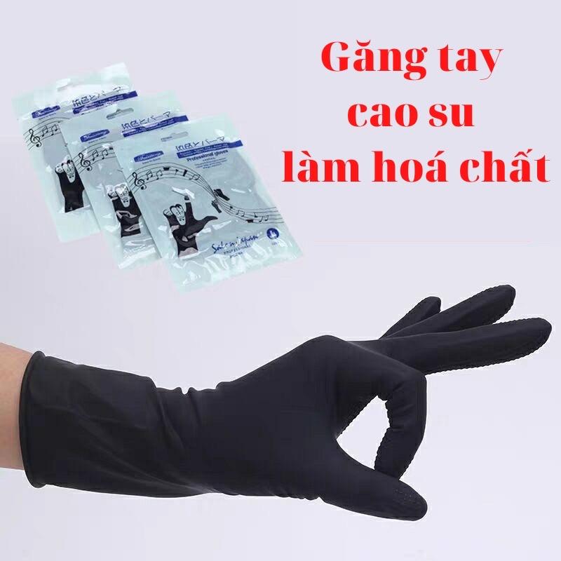 Găng tay đen cao su làm tóc dày dặn