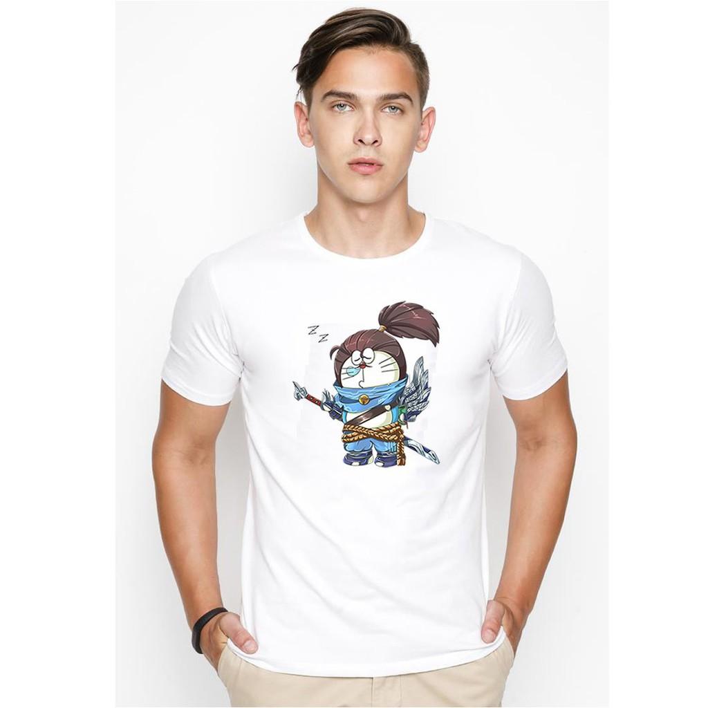 Áo thun nam in hình siêu nhân mèo máy Hàn Quốc vải dày mịn TEE19S136