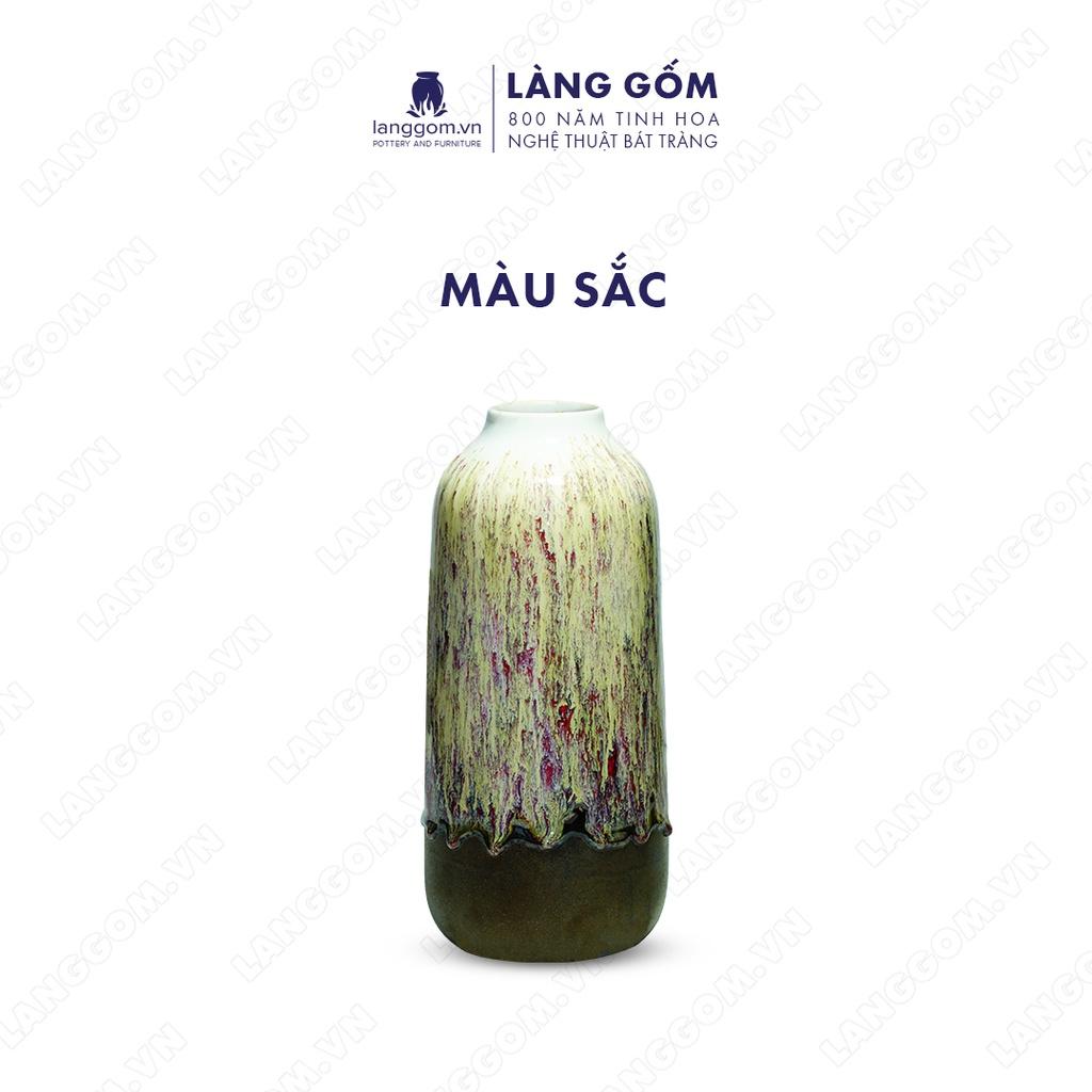 Bình hoa, lọ hoa Gốm sứ Bát Tràng cao cấp Men chảy dáng bầu dùng làm quà tặng, trang trí - Làng Gốm Bát Tràng