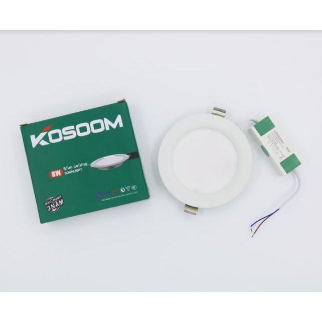 Đèn LED âm trần Siêu mỏng 8W - 12W viền trắng Kosoom ( Bảo hành 3 năm 1 đổi 1)