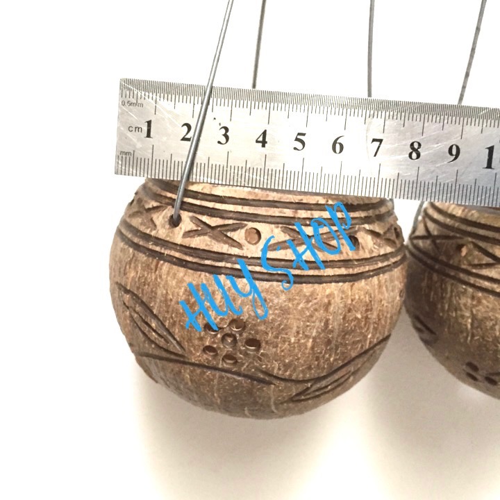 COMBO 5 CÁI GIỎ GÁO DỪA TRANG TRÍ + MÓC KẼM 7X7CM