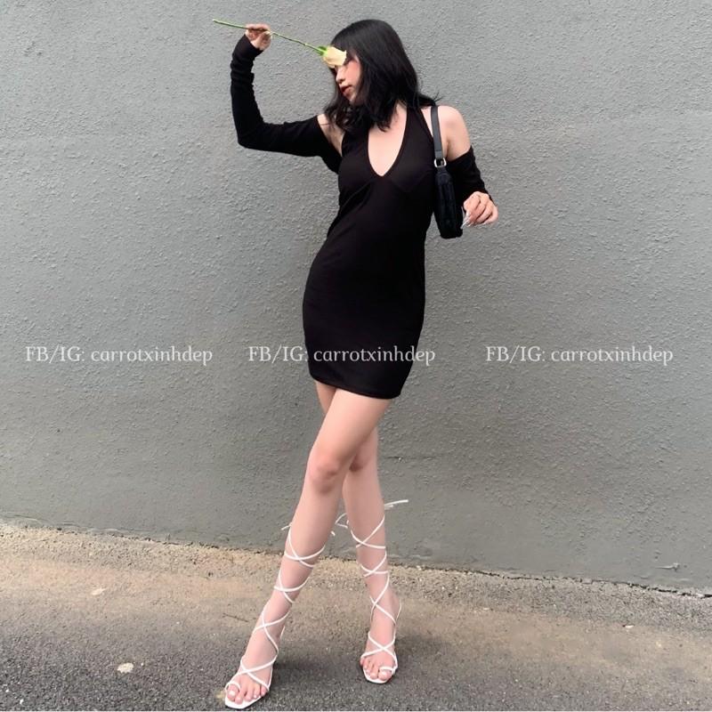 ĐẦM ÔM BODY NỮ SEXY TAY DÀI THÁO RỜI THỜI TRANG NỮ QUYẾN RŨ PHONG CÁCH HÀN QUỐC CARROTXINHDEP