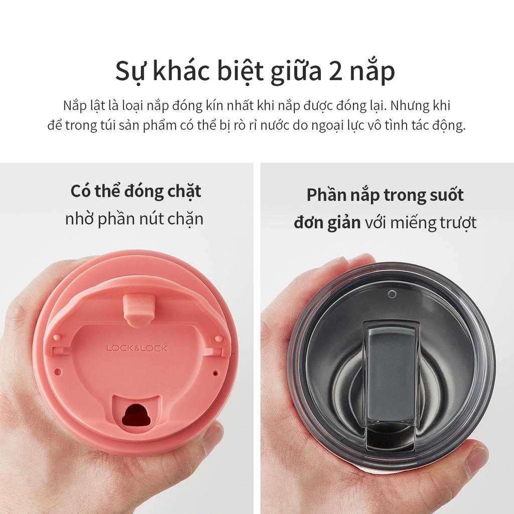 Ly giữ nhiệt Lock&Lock 540ml LHC4279 - Hàng chính hãng có 2 nắp tiện lợi, đế silicone - Hapos