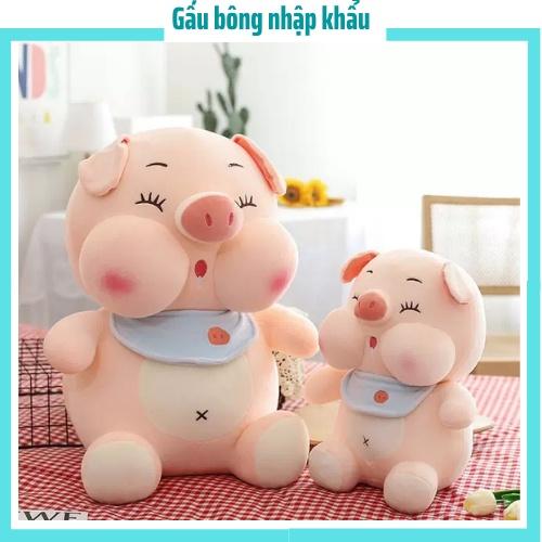 Gấu bông heo ú má phệ chảy dãi siêu dễ thương, gấu bông chất lượng cao làm quà tặng, gối ôm, size 25cm - 60cm