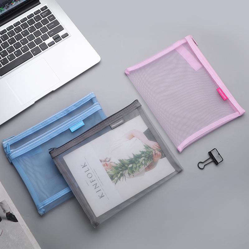 Hộp đựng bút chì, 4 chiếc Túi đựng bút chì Túi lưới có khóa kéo, Túi đựng bút chì nylon, Cặp tài liệu cho văn phòng và đồ dùng văn phòng phẩm