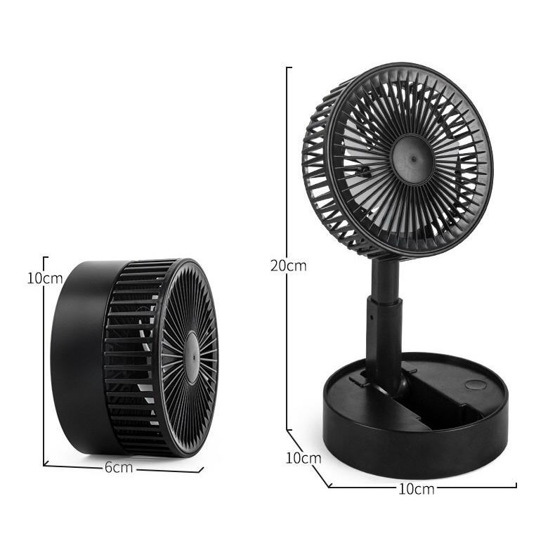 Quạt Tích Điện Mini Quạt Để Bàn Gấp Gọn Tiện Dụng 3 Cấp Độ , Siêu Mát- Sạc USB Fan A9