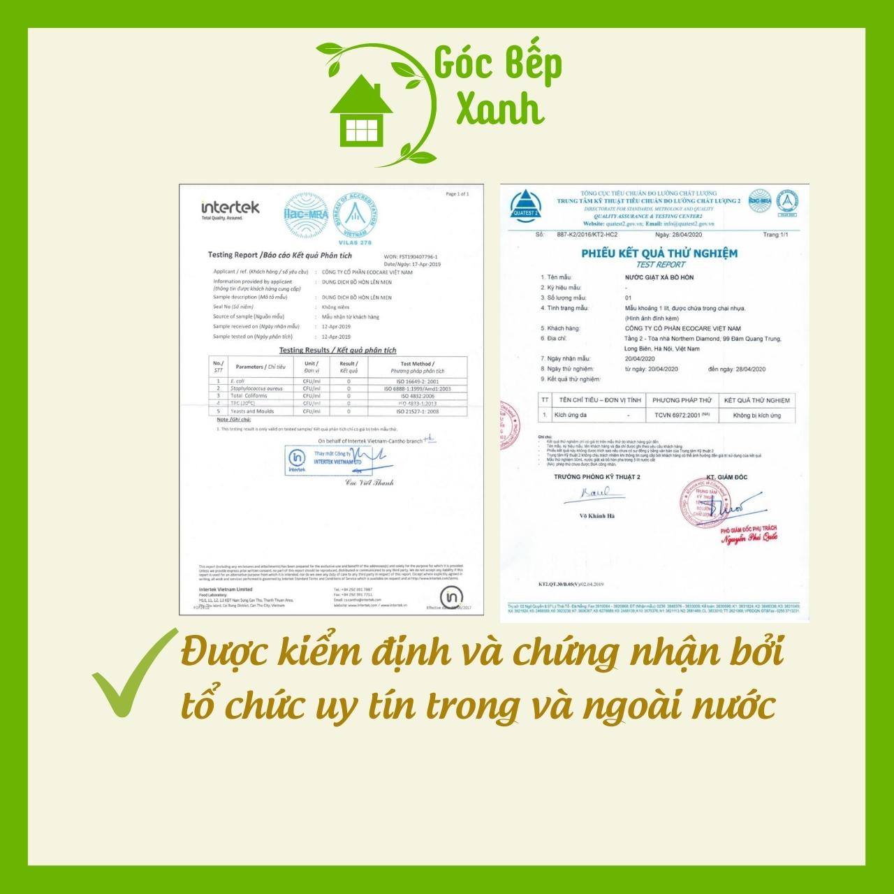 Nước giặt xả hữu cơ Bồ Hòn tinh dầu Hoa Bưởi ECOCARE 2 lít - Bền màu, giữ dáng, làm mềm vải, an toàn da nhạy cảm