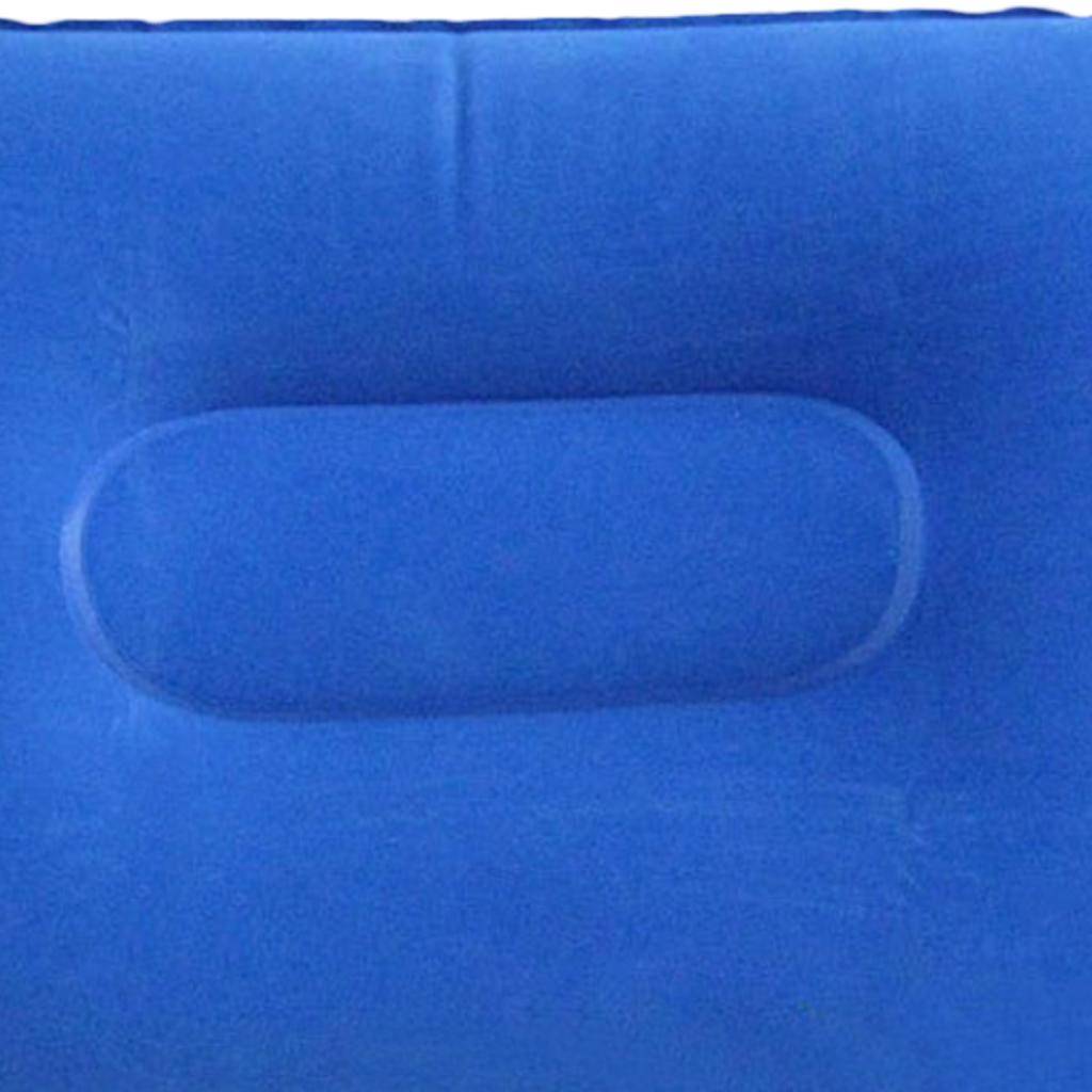 2xInflatable Pillow Travel Air Cushion Camping Car Beach Head Rest Support 43x27cm Blue