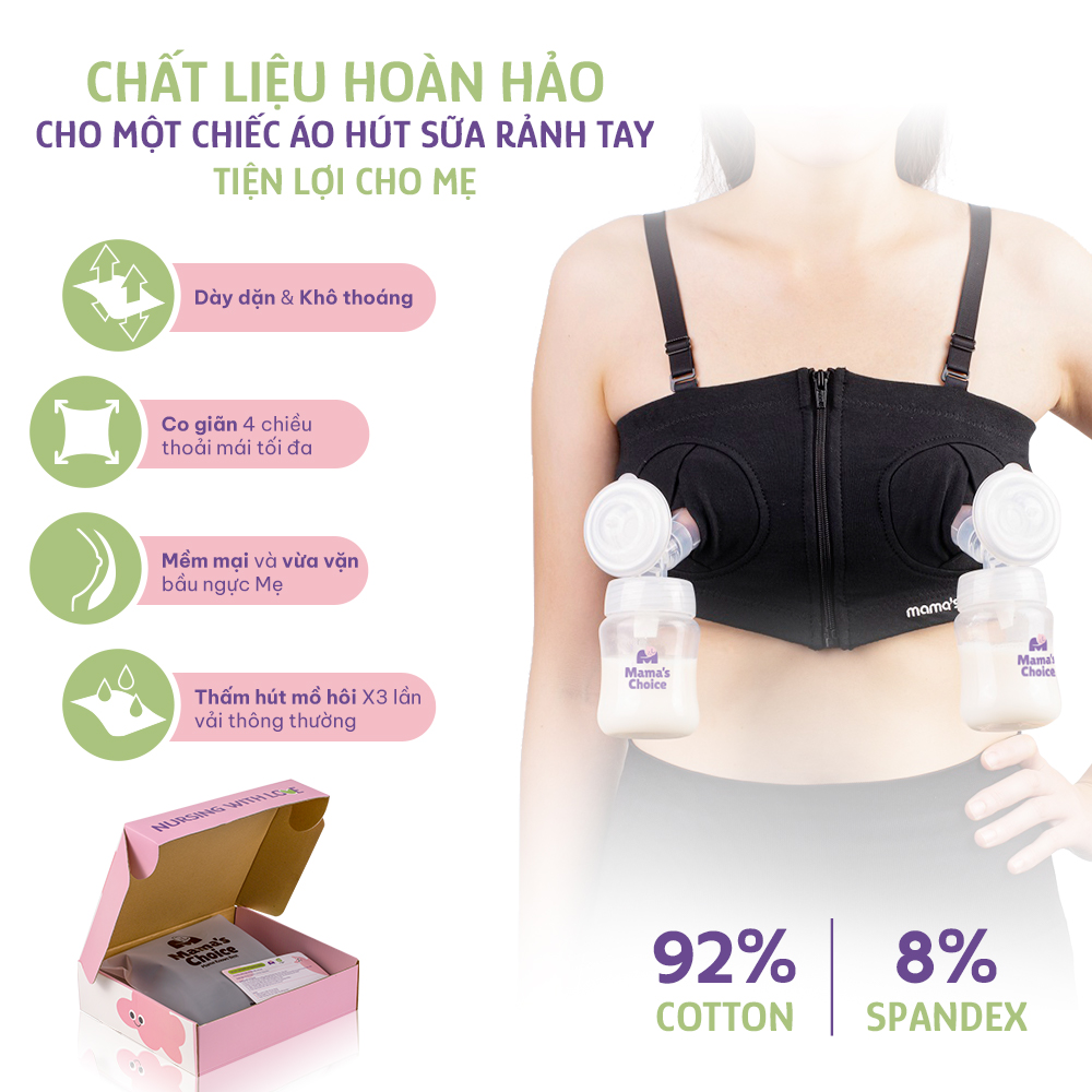 Combo Hỗ Trợ Hút Sữa Rảnh Tay, Áo Hút Sữa và Áo Lót Ngực Đa Năng Mama's Choice, Tăng Hiệu Quả Giảm Gánh Nặng Cho Mẹ