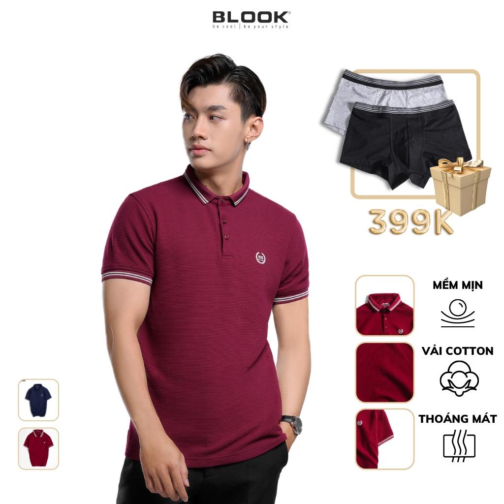 Áo Polo nam premium BLOOK chất vải thun gân mềm mại co giãn mã 32093 (HÌNH THẬT)