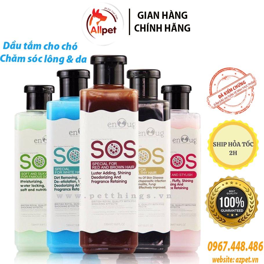 SỮA TẮM SOS DÀNH CHO CHÓ MÈO. Dầu tắm dưỡng lông cho chó. Dầu gội chó mèo lưu hương lâu. Chai 530ml