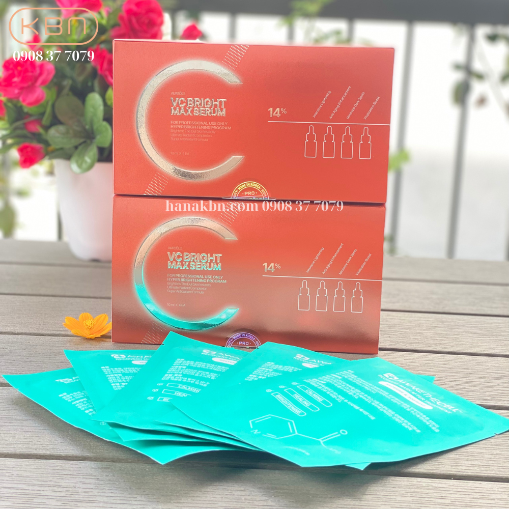 Combo 2 Bộ Serum Vitamin C - VC BRITGH MAX SERUM - Làm Sáng Da (Hàng Chính Hãng) + Tặng 5 mặt nạ Soothing