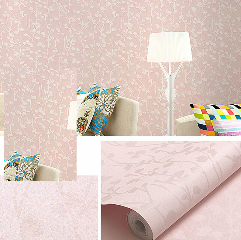 Combo 10 mét giấy dán tường, decal dán tường trang trí nhà cửa DÂY LEO HỒNG khổ 45cm
