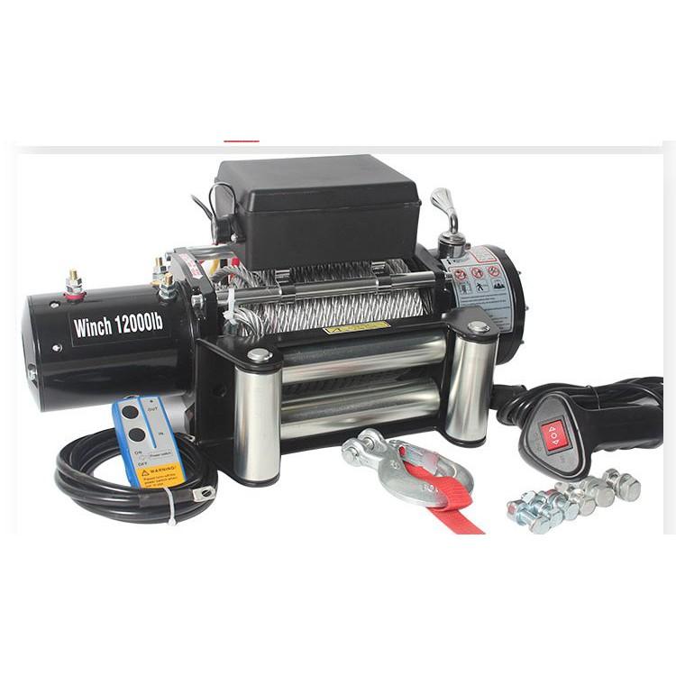 Tời Ắc Quy - Tời cứu hộ ô tô Winch - 12000lbs - 12V