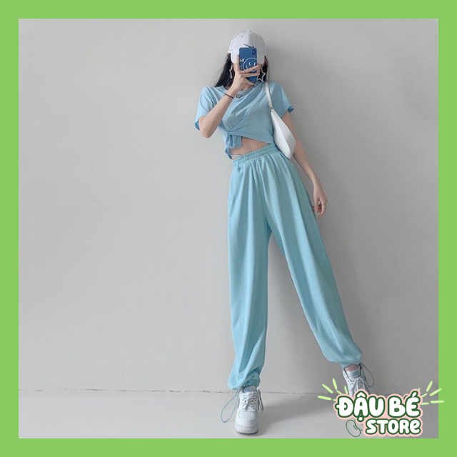 Quần Jogger Thể Thao Nam Nữ dáng dài suông cao cấp-Quần ống rộng bo gấu Unisex basic Pants nhiều màu Ulzzang-DAUBE-Q037