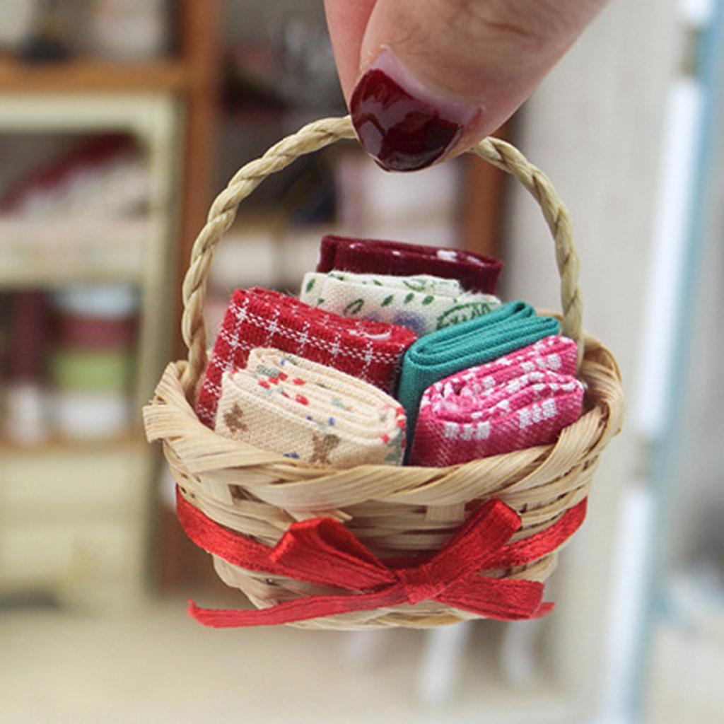 Dollhouse Basket for Doll House Decoration 5.1x3.7cm Kids Boys Girls