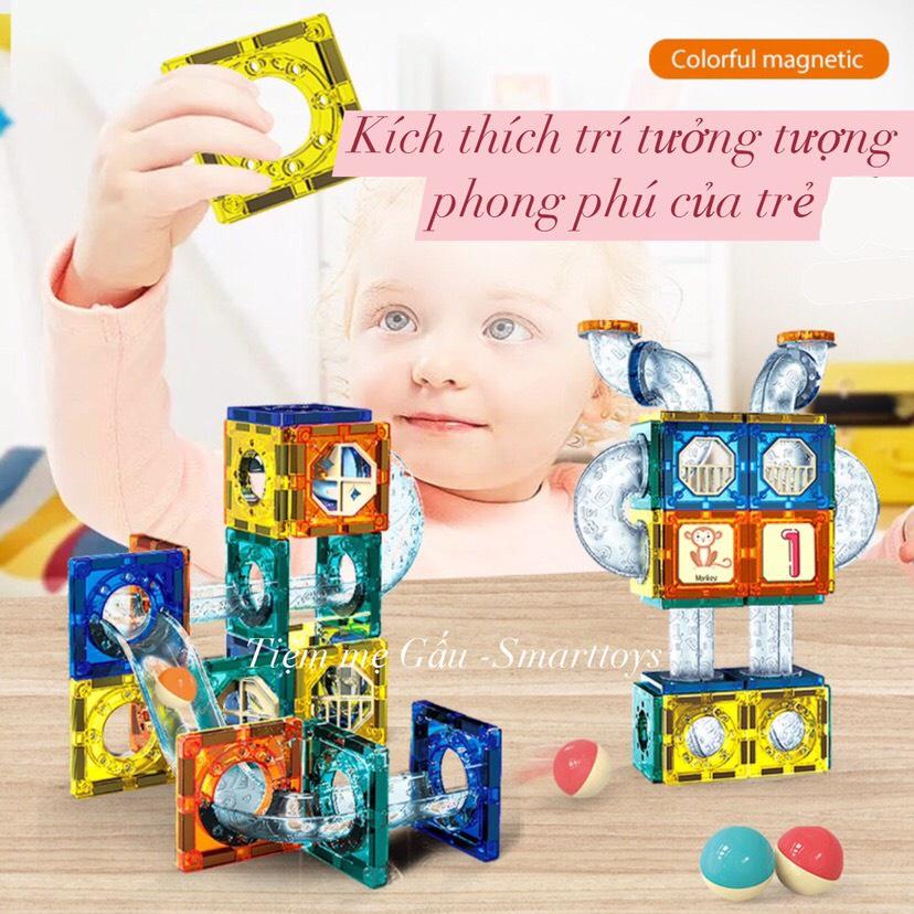 ĐỒ CHƠI CAO CẤP XẾP HÌNH NAM CHÂM THẢ BÓNG COLORFUL MAGNETIC BUILDING BLOCKS 97 PCS CHO BÉ THỎA SỨC SÁNG TẠO