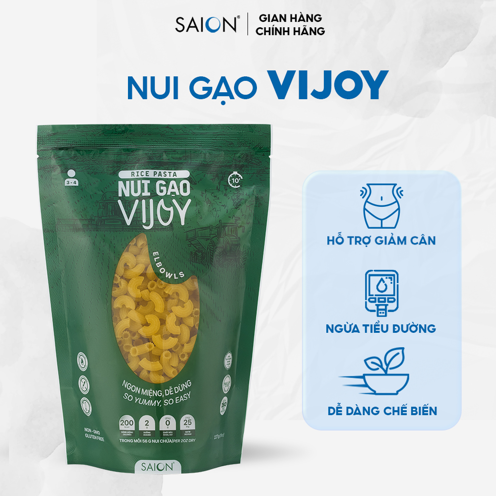 Nui Gạo Ống Ngắn VIJOY Thuần nhiên Túi 227g