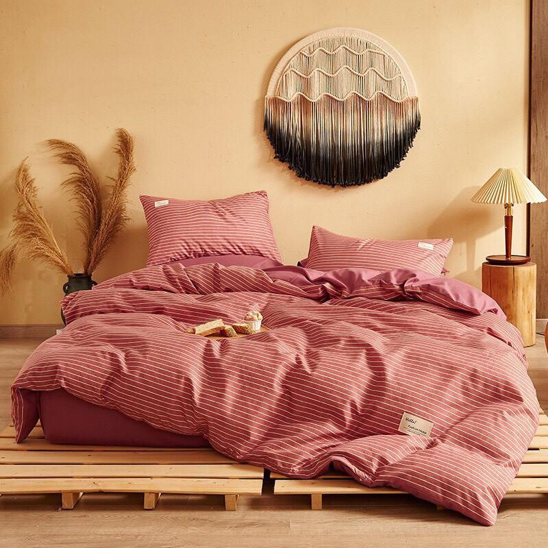 Bộ Sét Chăn Ga Gối Cotton Tici CÓ CHĂN CHẦN BÔNG - Ko Vỏ Ôm Dùng Trong Nhà, Homestay