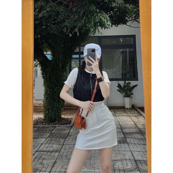 Chân váy chữ A - chất liệu kaki 2 túi
