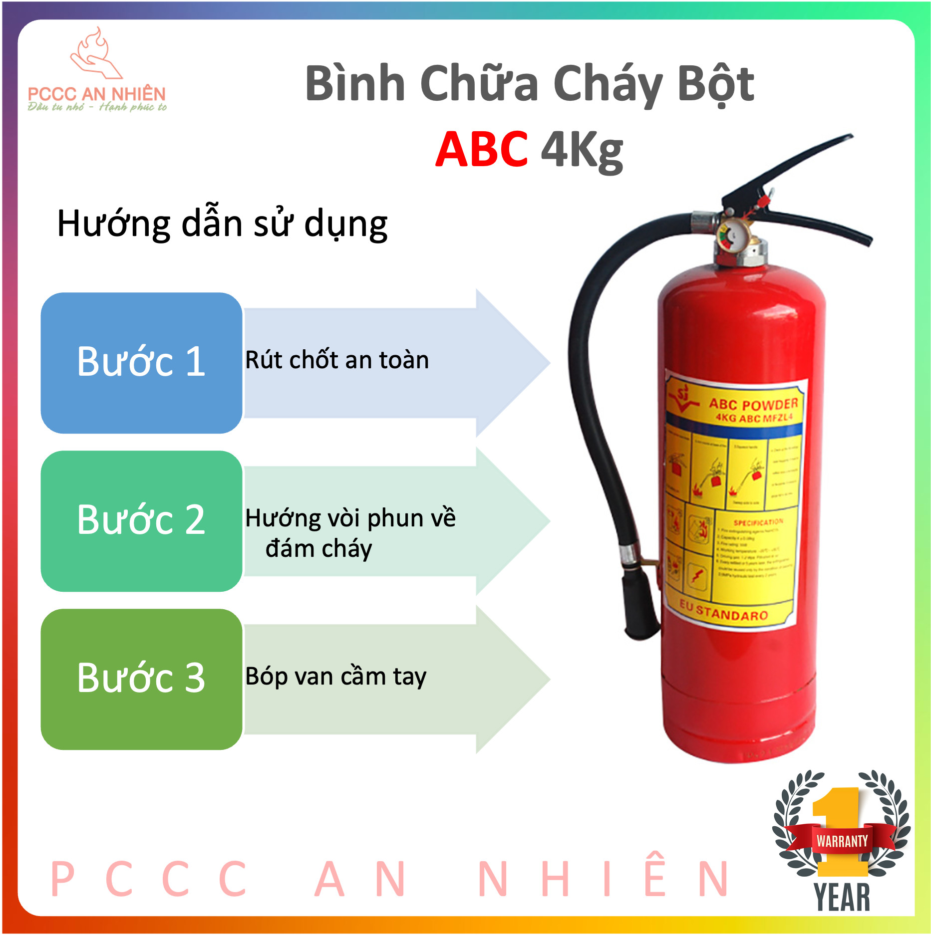 Bình chữa cháy bột ABC MFZL4-4kg