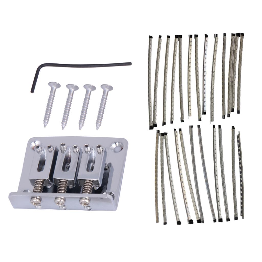 24 Miếng Đàn Guitar Điện Phím Đàn Dây Fretwire Bộ 2.2mm với Cầu Các Bộ Phận Thay Thế