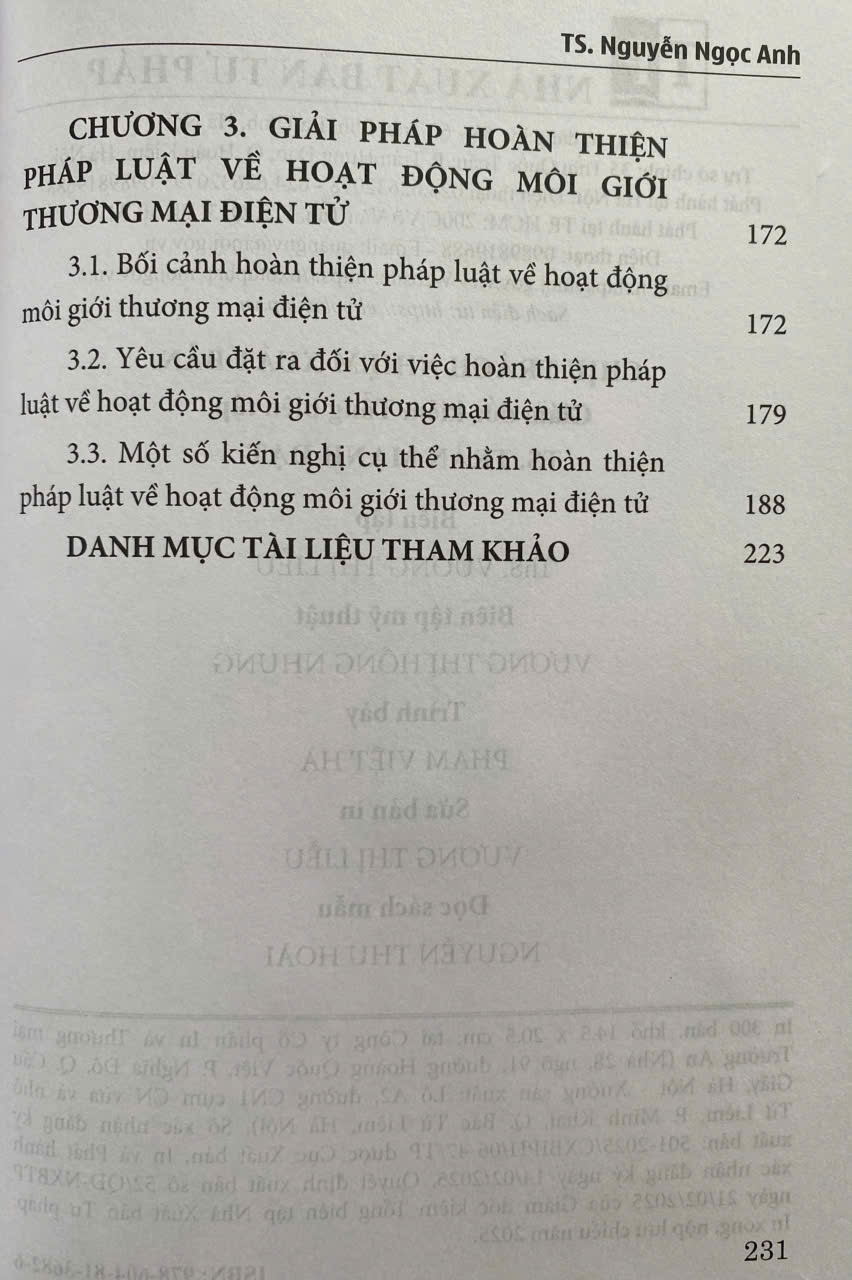 Pháp Luật Về Hoạt Động Môi Giới Thương Mại Điện Tử ( Tái bản lần thứ nhất)