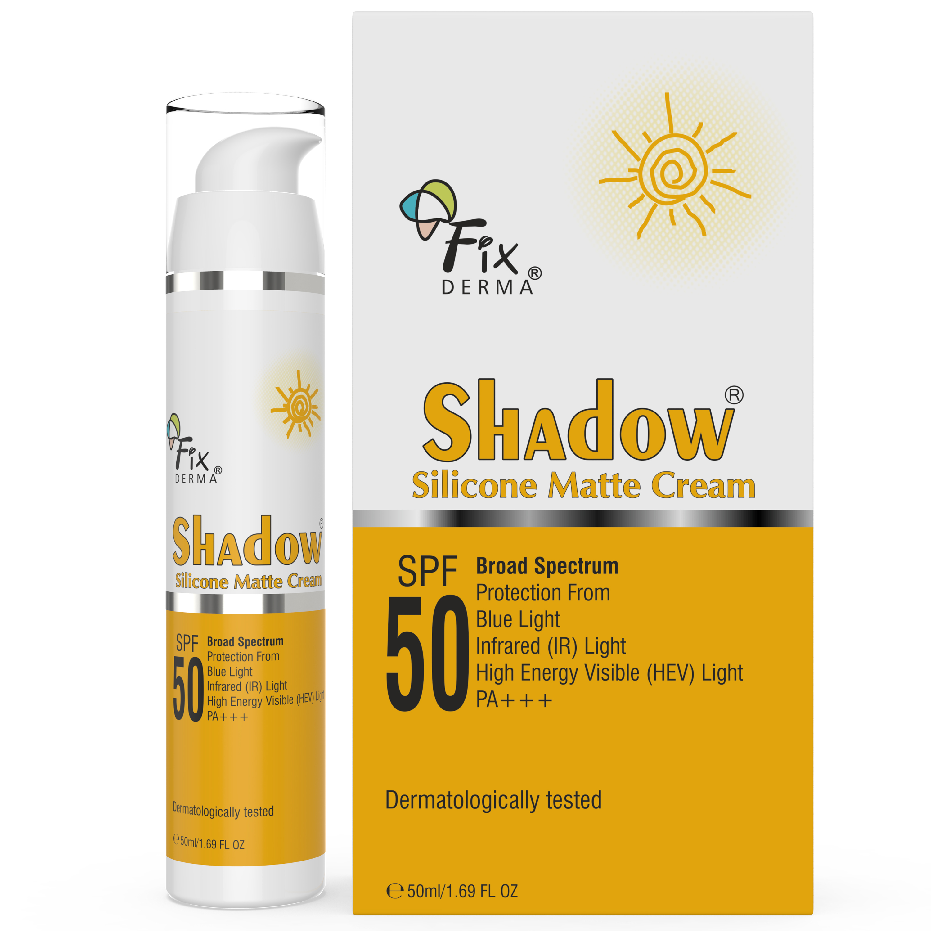 Kem Chống Nắng Không Nhờn, Chống Tia UV, Ánh Sáng Xanh Fixderma Shadow Silicone Matte Cream SPF 50