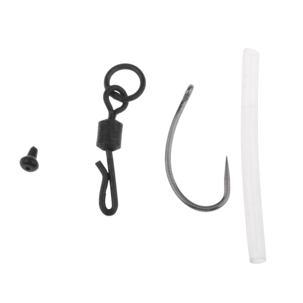 20Set Ronnie Rigs Hair Rigs Barbless Hook Fishing Pop up Tackle Spinner Rigs