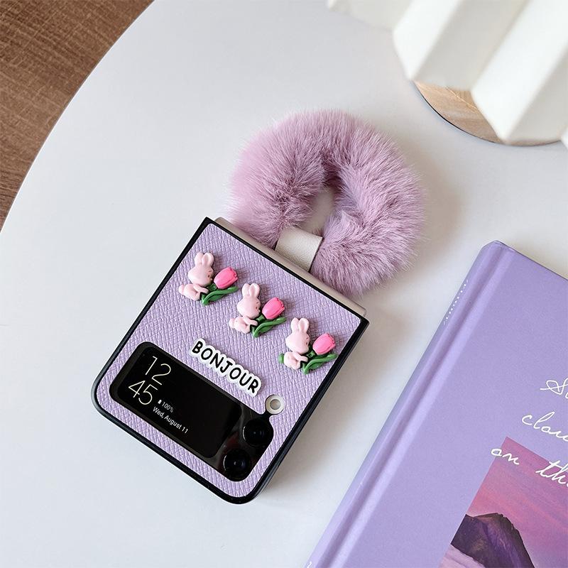 Ốp Lưng Thỏ BONJOUR Cho Samsung Galaxy Z FLIP 5 / Z FLIP 4 - BUM STORE GALAXY CASE