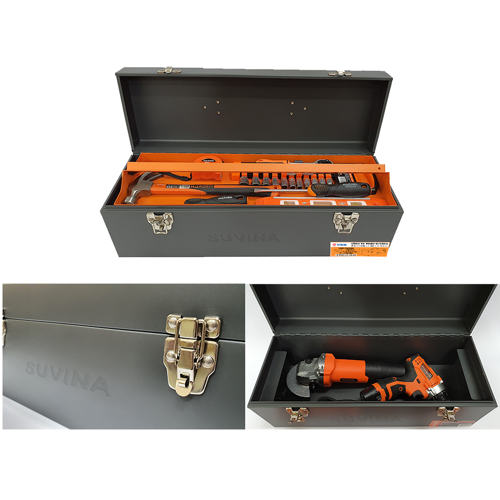 Hộp Đựng Dụng Cụ 1 Tầng 1 Khay SU500-1T, KT 50x19x18cm, Chất Liệu Hợp Kim Thép, Màu ghi đậm, Tay Cầm Tiện Dụng, Sơn Mạ Tĩnh Điện, Có Khóa An Toàn, chống ăn mòn