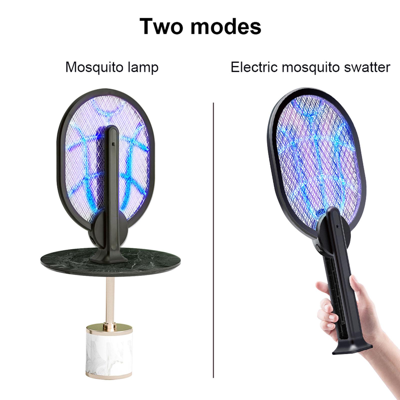 Retractable Portable Home Two-in-one Handheld Electric Mosquito Swatter Rechargeable Desktop Mosquito Lamp Bug Zapper