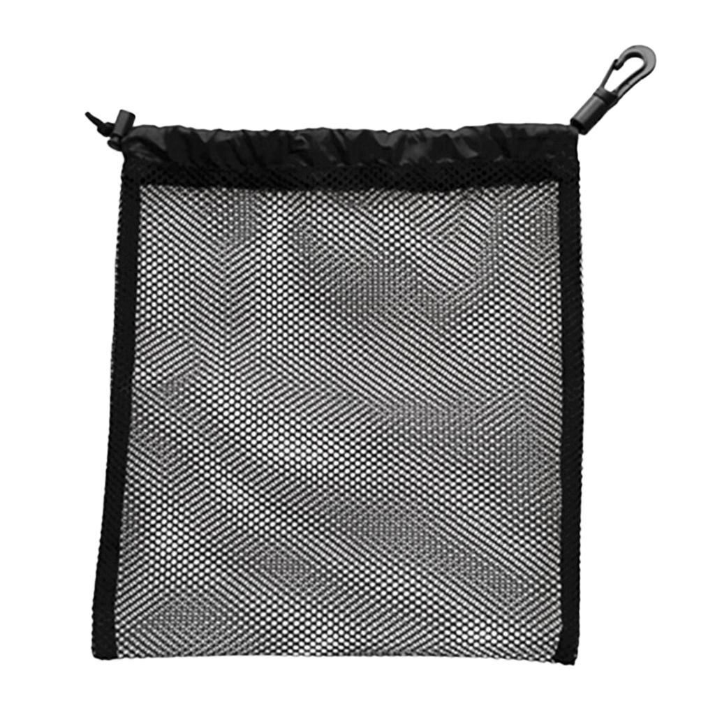 2xDurable Mesh Nets Bag Pouch Golf Tennis Ball Carrying Holder Storage Black