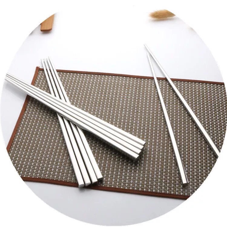Sét 10 Đôi Đũa Inox #304 Cao Cấp Cán Vuông Trơn