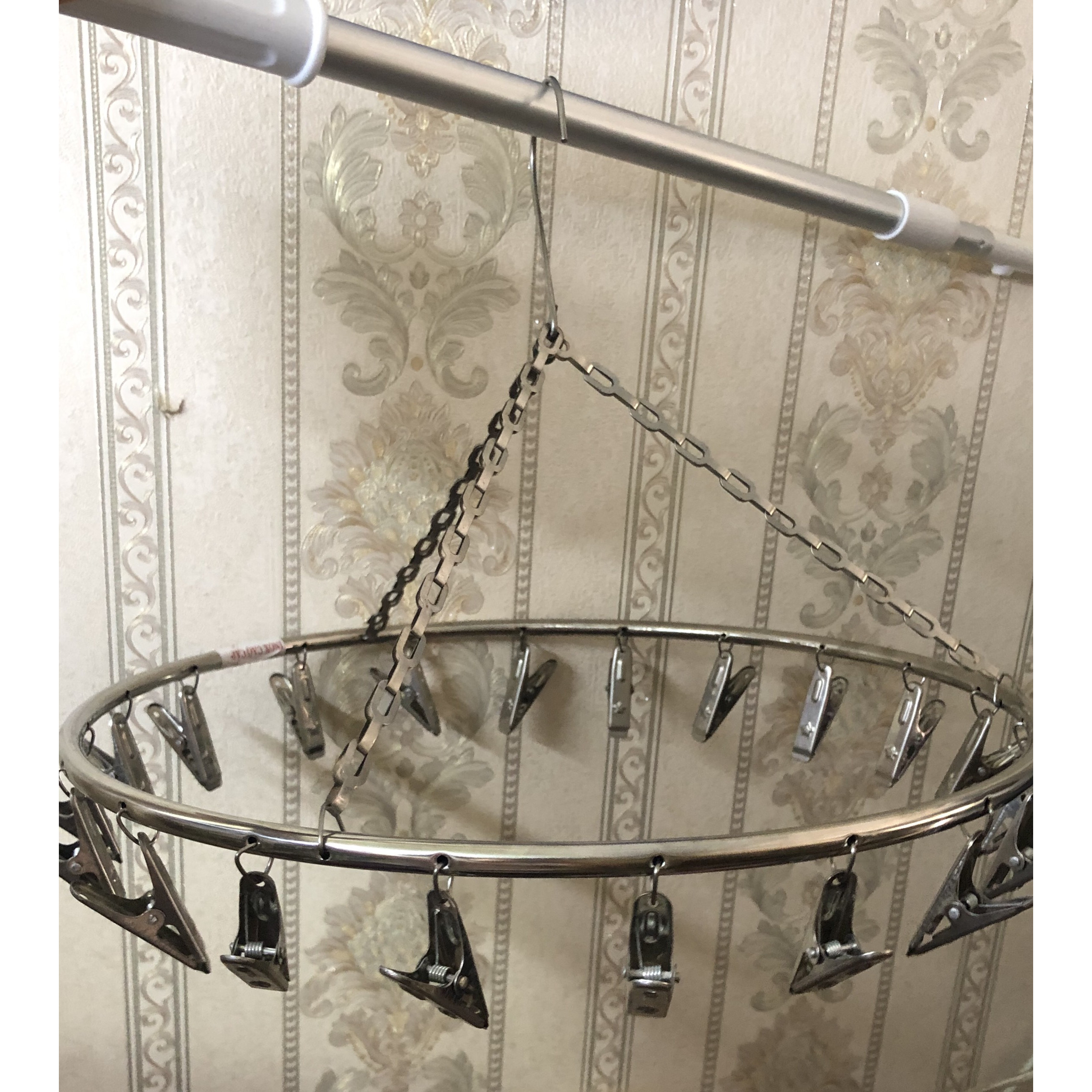 Móc Kẹp Phơi Quần Áo Inox 20 Kẹp Khung Tròn Tiện Ích