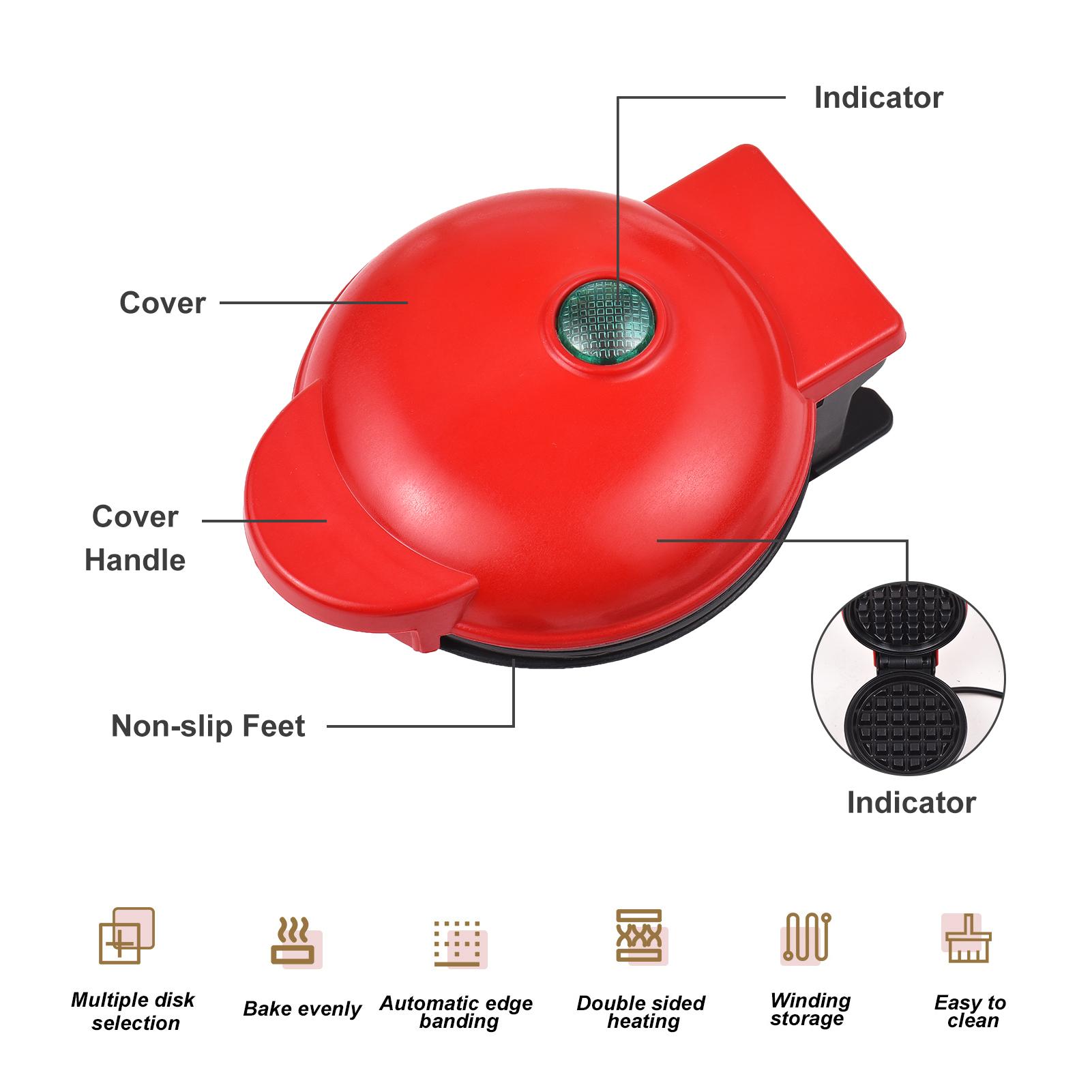 Mini Grill Machine Waffle Maker Electirc Round Griddle Sandwich Eggs Multifunctional Heating Panini Bread