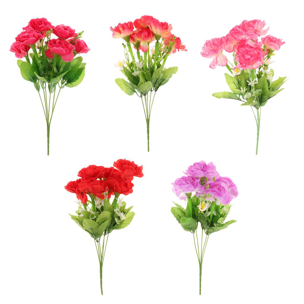 Carnation Bunch Artificial Silk Flower Bouquet Plant Home Decor