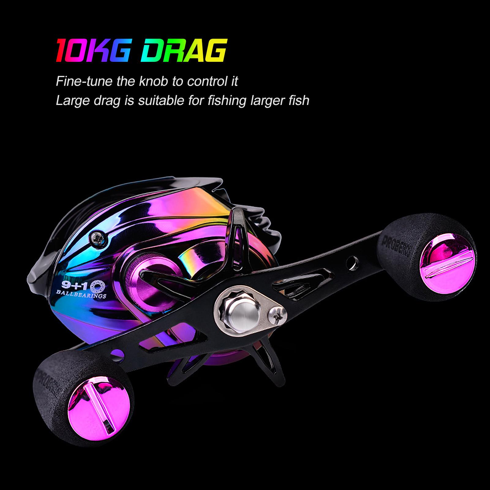 Trục xoay cần câu cá Proberos DW130 9+1 BB Vòng bi Baitcast Reel Tốc độ cao 7.2: 1