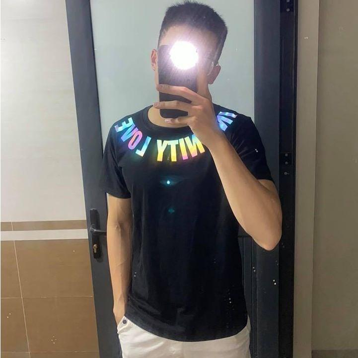 Áo thun Phản quang Unisex form rộng - INFINITY LOVE viền cổ