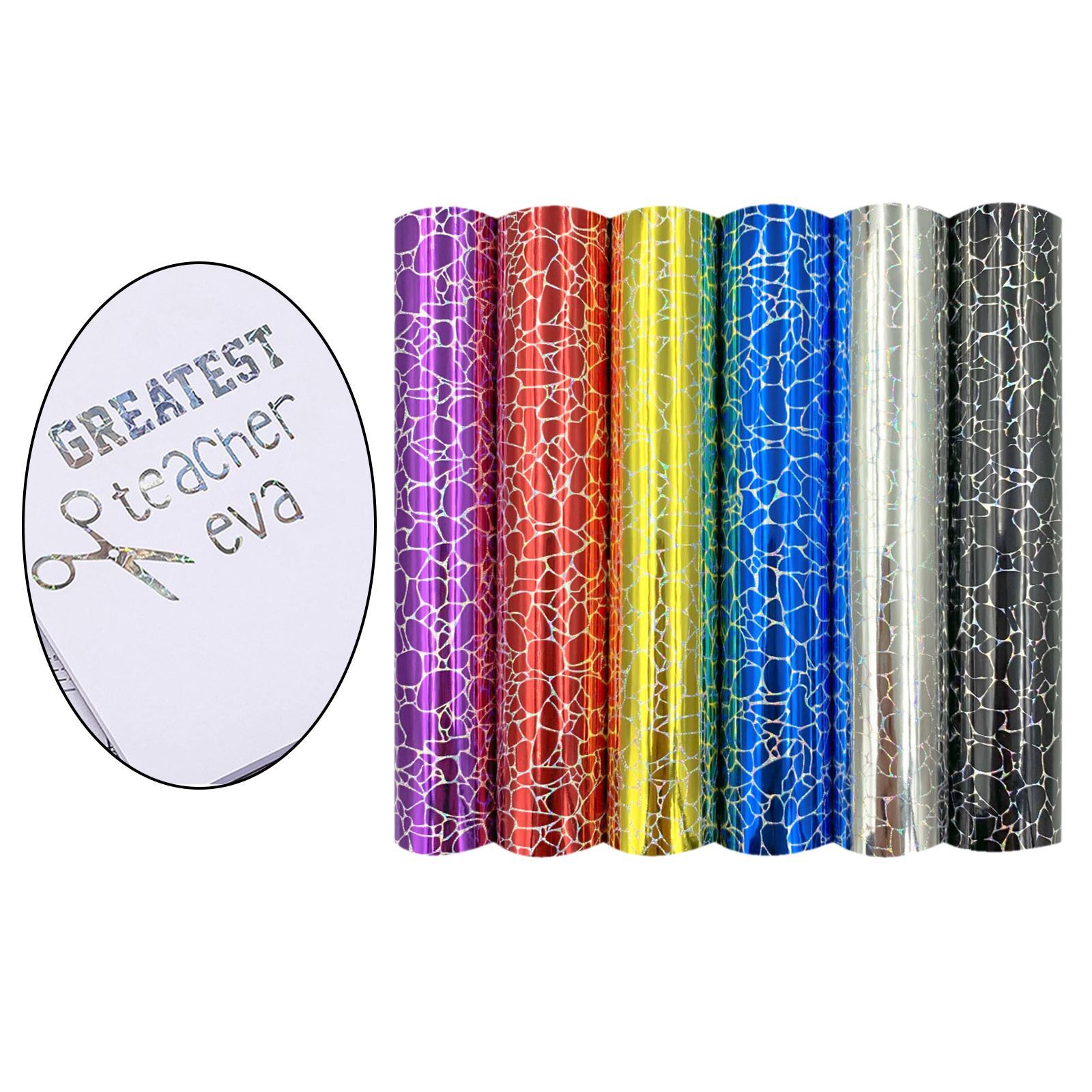 6pcs Holographic  Permanent HTV Adhesive Vinyl DIY  Letters