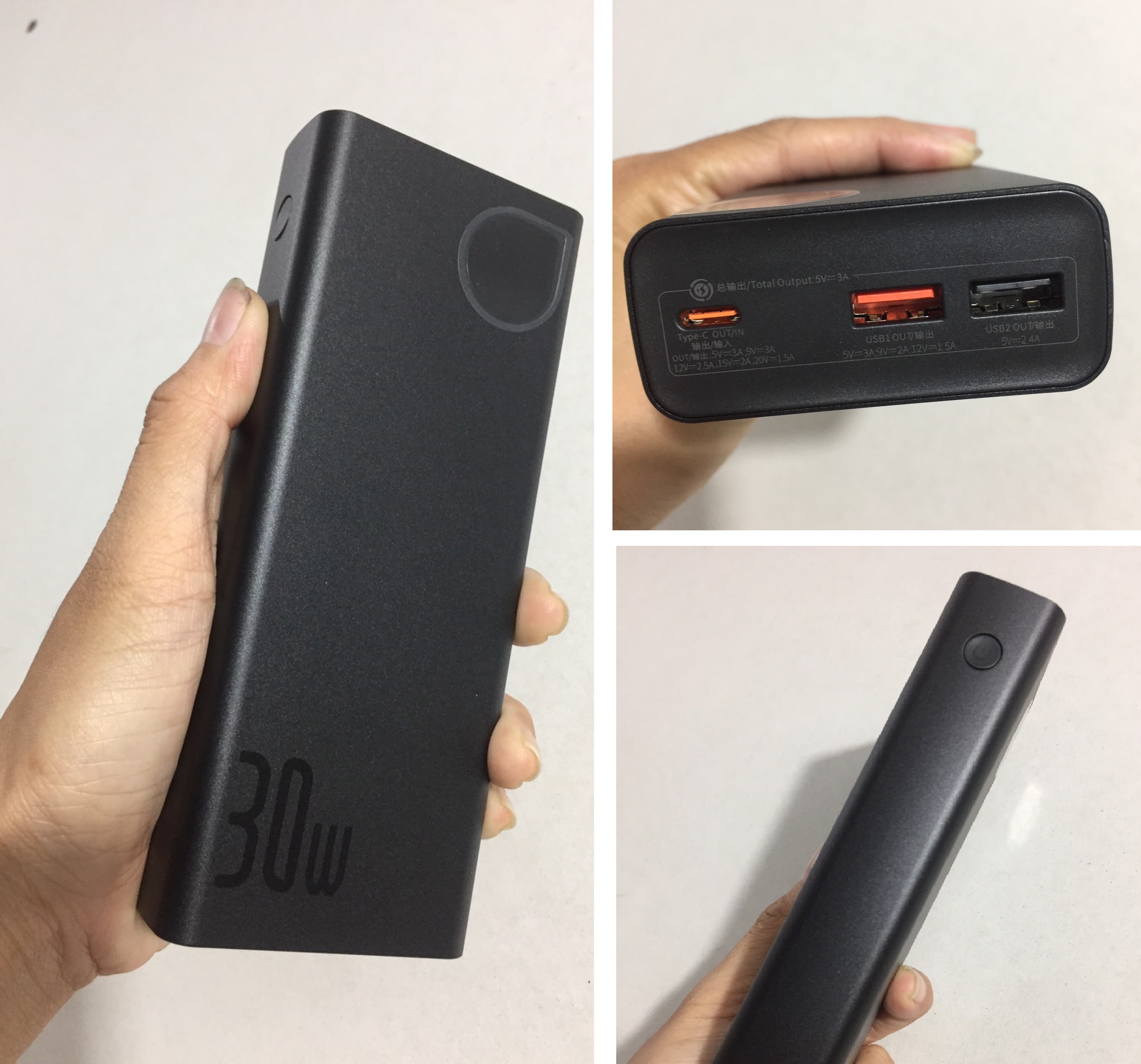 PIn dự phòng 30W dung lượng 20.000mAh Baseus ADAMAN Metal Digital Display PPADM30 _ Hàng chính hãng