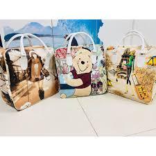 [HCM]Túi xách da pu chống thấm hoạt hình 38x38x17cm - Túi xách du lịch xếp gọn - Túi xách nữ