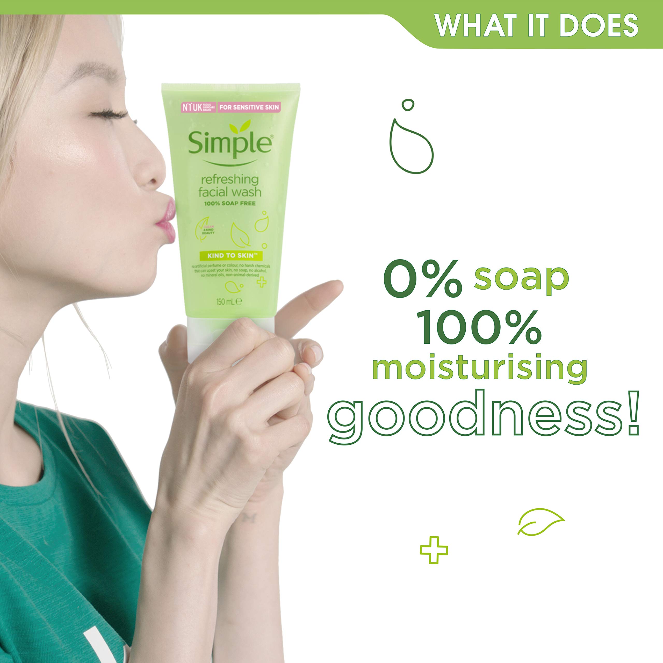 Sữa Rữa Mặt SIMPLE Kind To Skin Dạng Gel Cho Da Nhạy Cảm UK