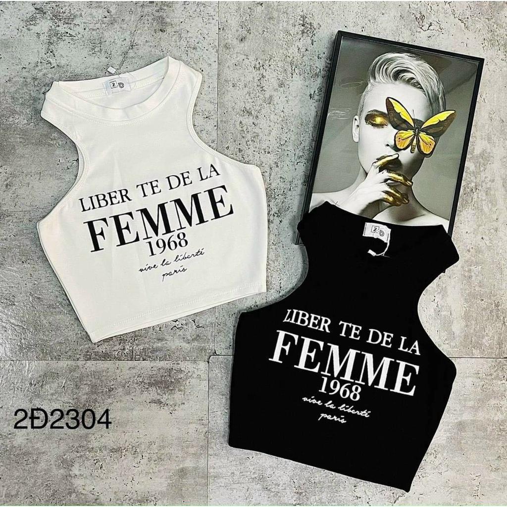 ÁO CROPTOP BA LỖ IN CHỮ ÔM BODY CỰC NĂNG ĐỘNG VÀ SEXY