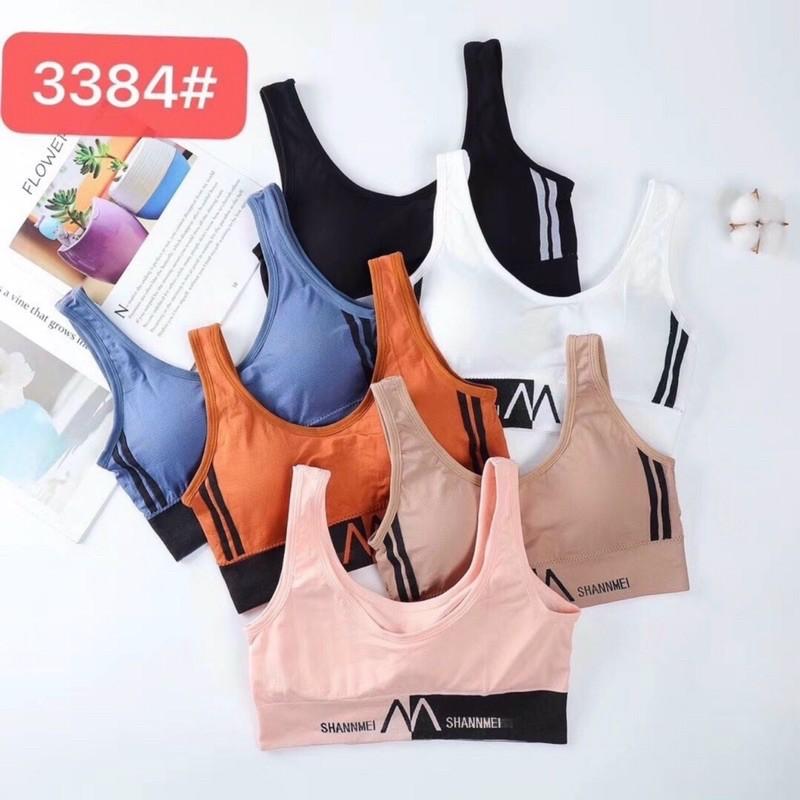 Áo bra croptop tập Gym, thể thao phối sọc cực Tây