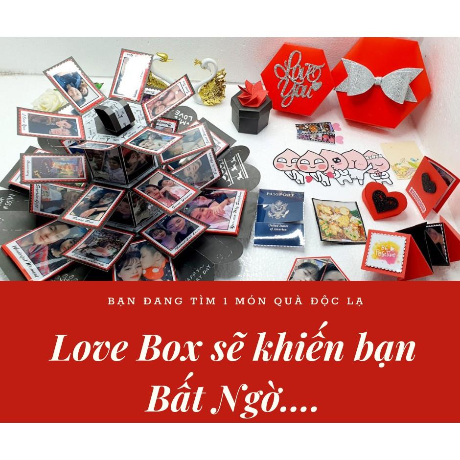 Exploding box Hộp Quà Biến Hình - LOVE BOX THÁP TÌNH YÊU RED (19.5x19.5x13cm)