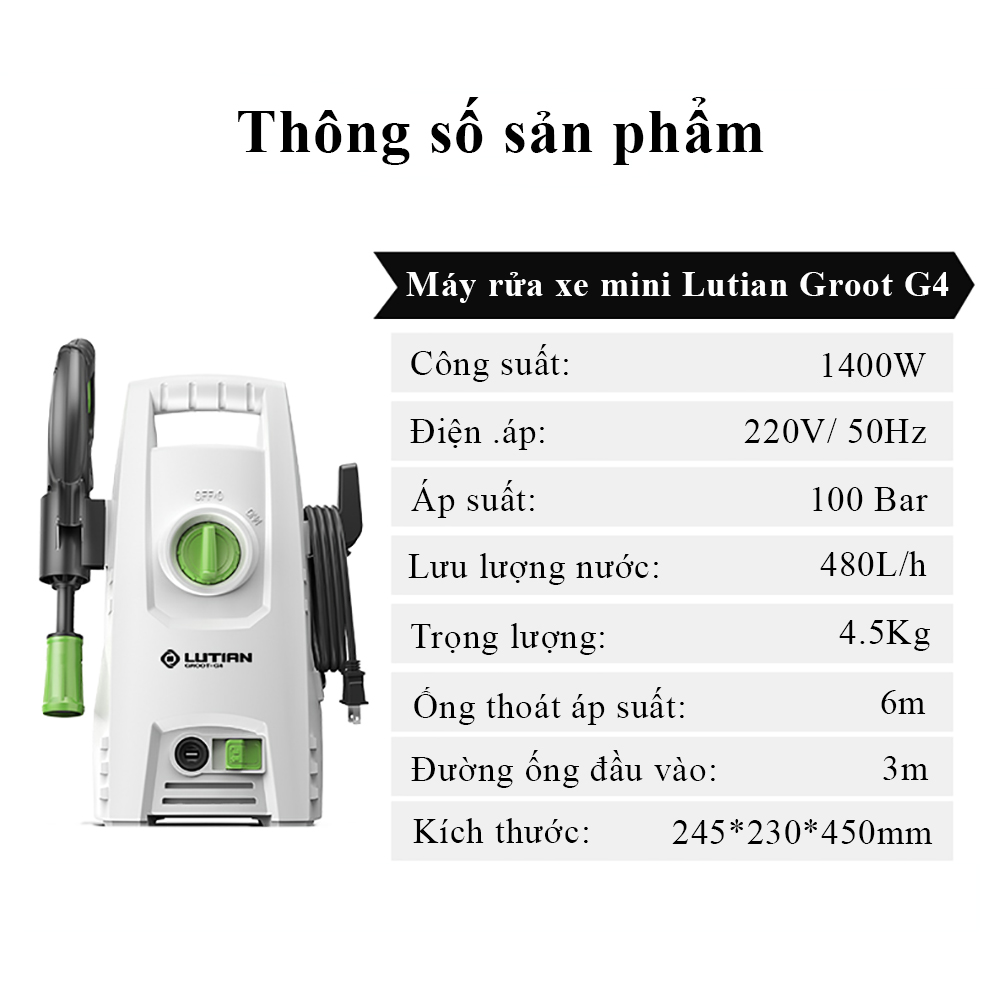 Máy Rửa Xe Mini Áp Lực Cao Gia Đình Lutian Chuyên Nghiệp Phục Vụ Gia Đình Và Công Nghiệp, Gara Ô Tô