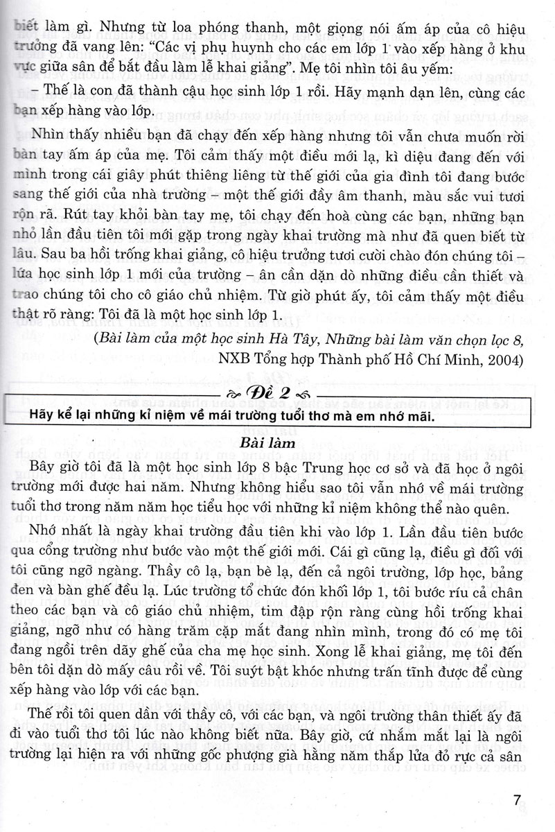 Những Bài Làm Văn Tiêu Biểu 8  _HA